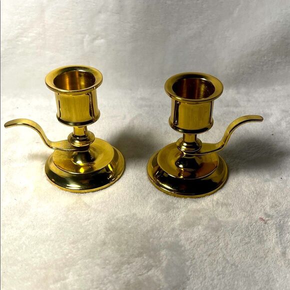 PartyLite Shiny Brass Candle Holders - Picture 1 of 4